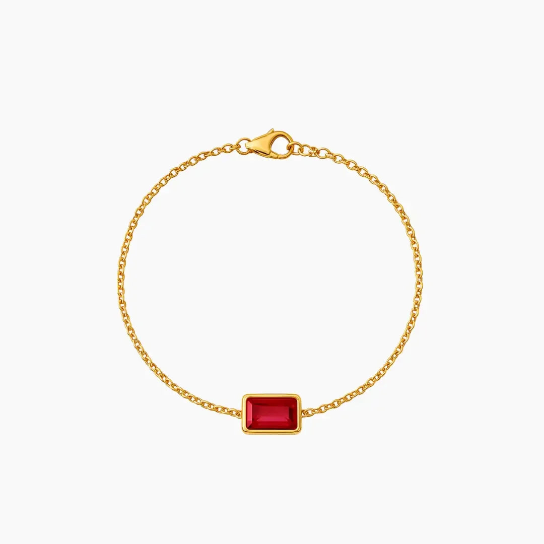 Pulsera Dainty Baguette Birthstone