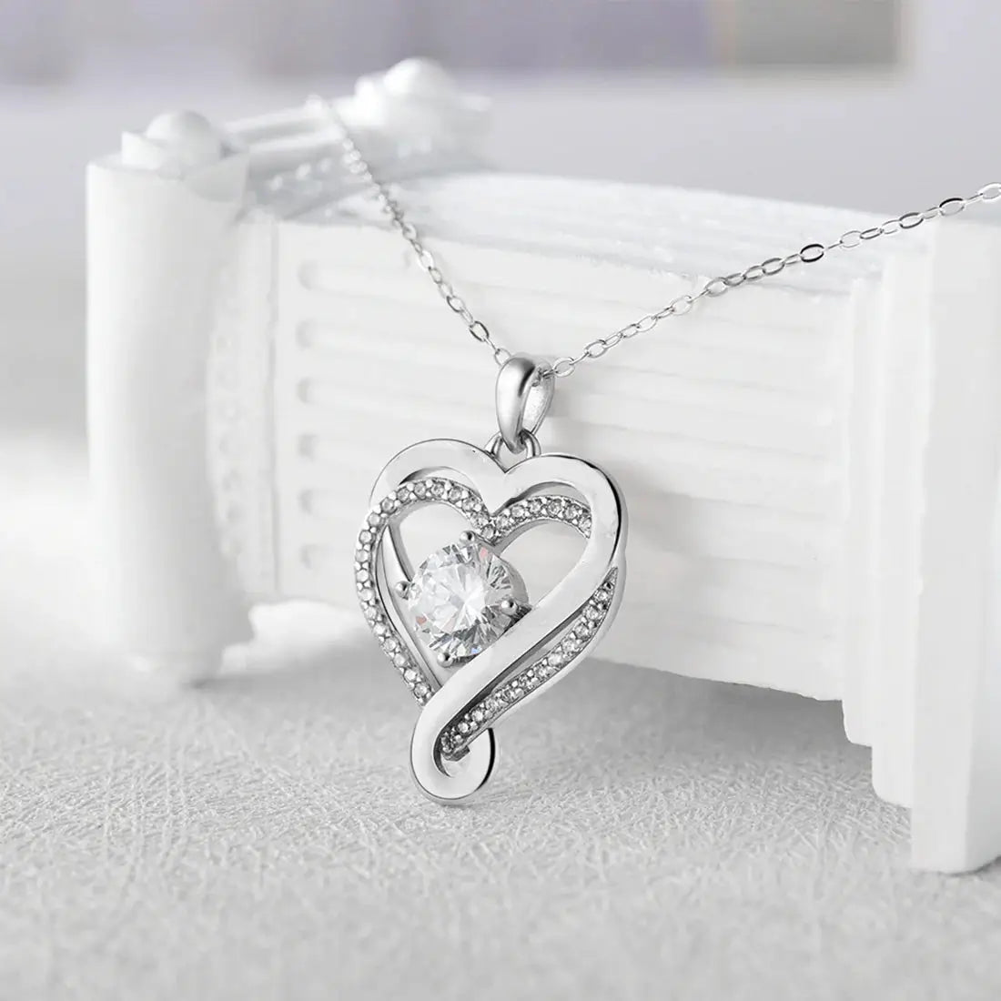 "A MI ESPOSA" COLLAR CORAZÓN PARA SIEMPRE EN PLATA PURA
