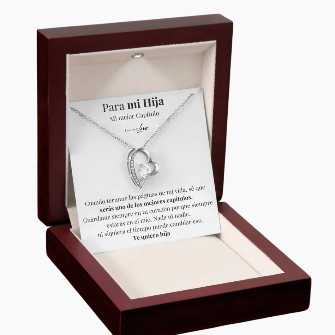 COLLAR AMOR-ETERNO DORADO PARA MI HIJA (CON CARTA ESPECIAL)