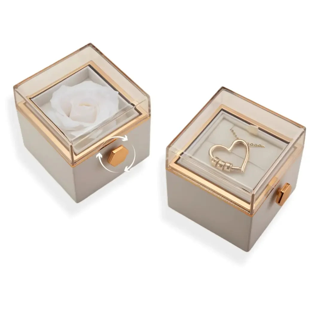 CHARMING HEART COLLAR CON BEADS GRABADAS