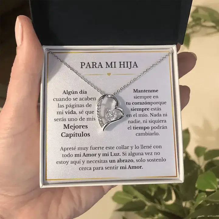 COLLAR AMOR-ETERNO DORADO PARA MI HIJA (CON CARTA ESPECIAL)
