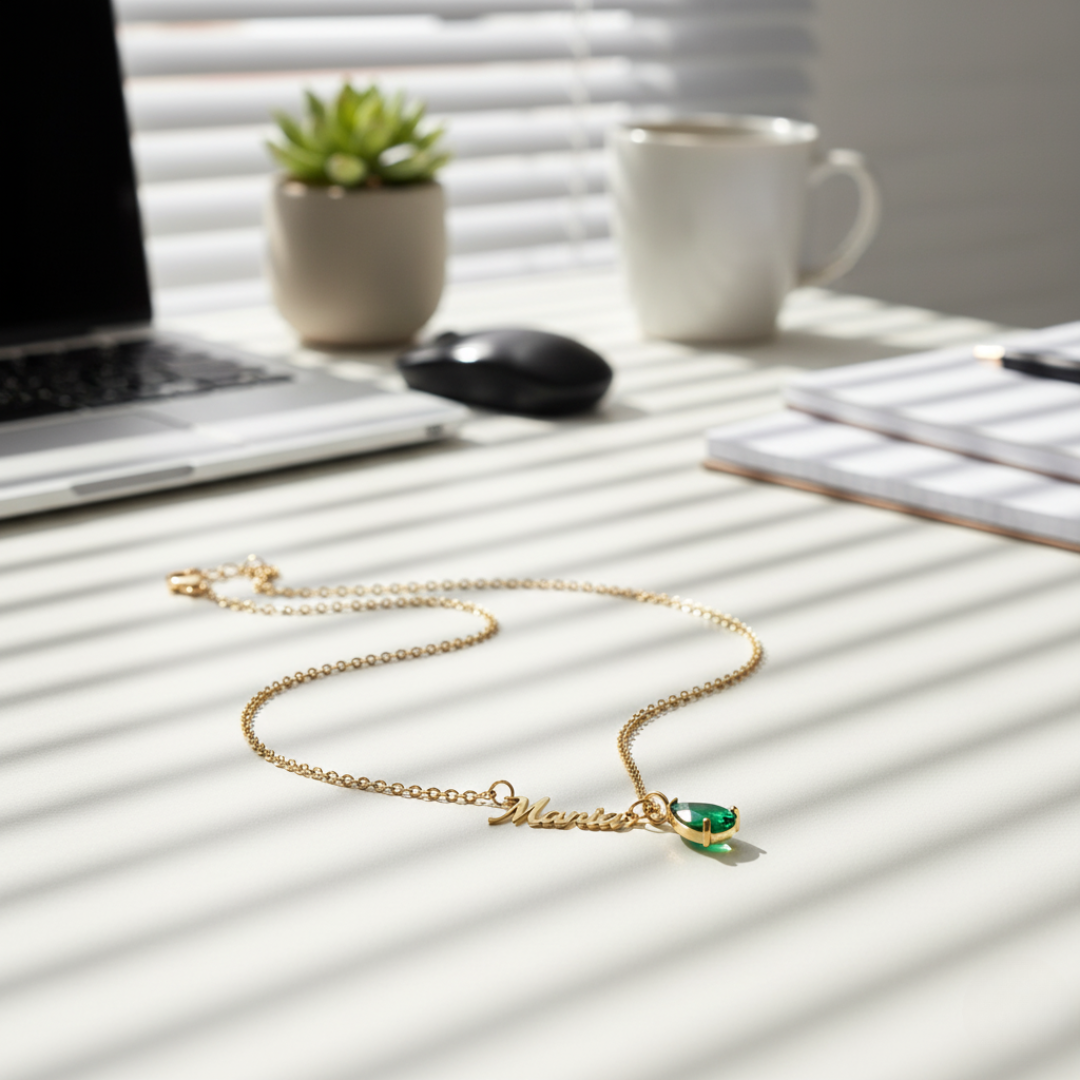 Collar con Nombre Signature & Birthstone
