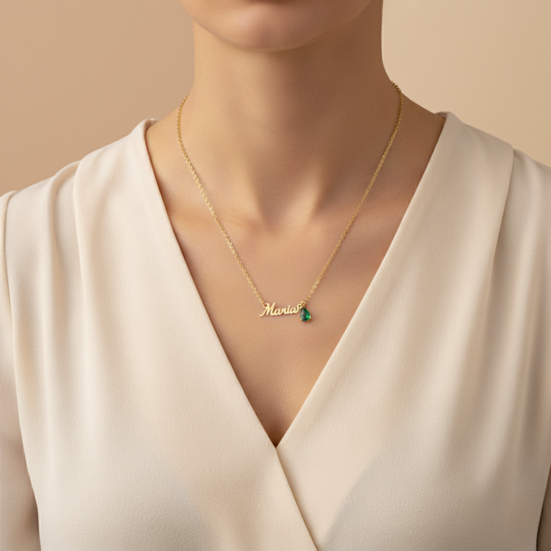 Collar con Nombre Signature & Birthstone