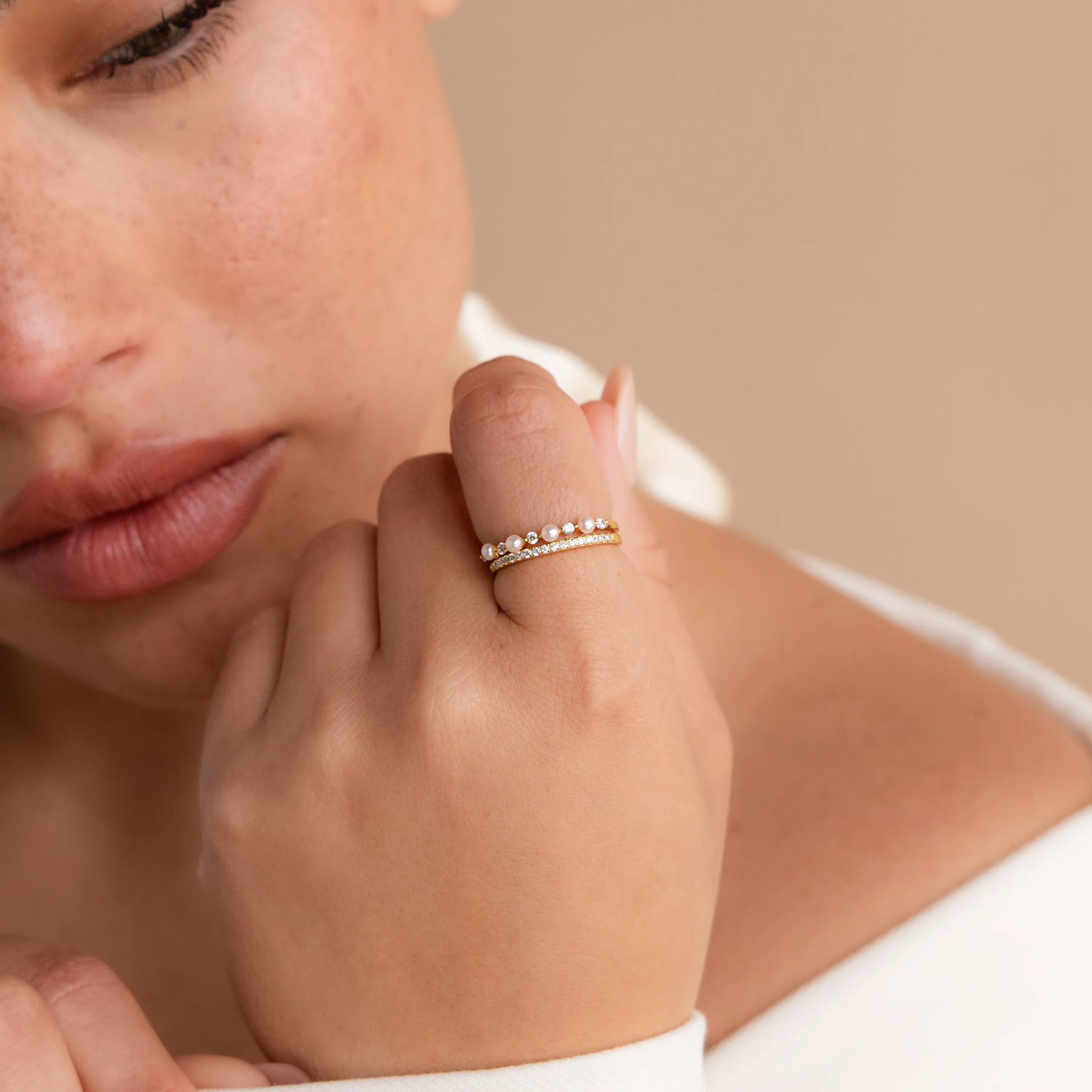 Set de Anillos Pavé Pearl