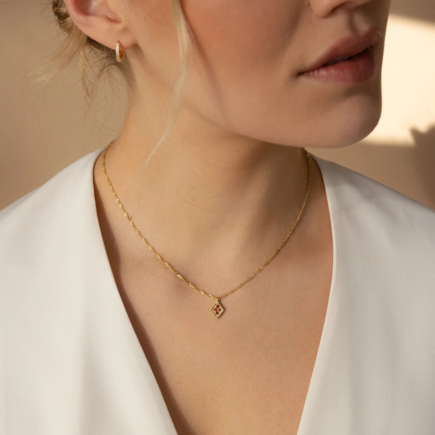 Collar Birthstone Diamond Pendant
