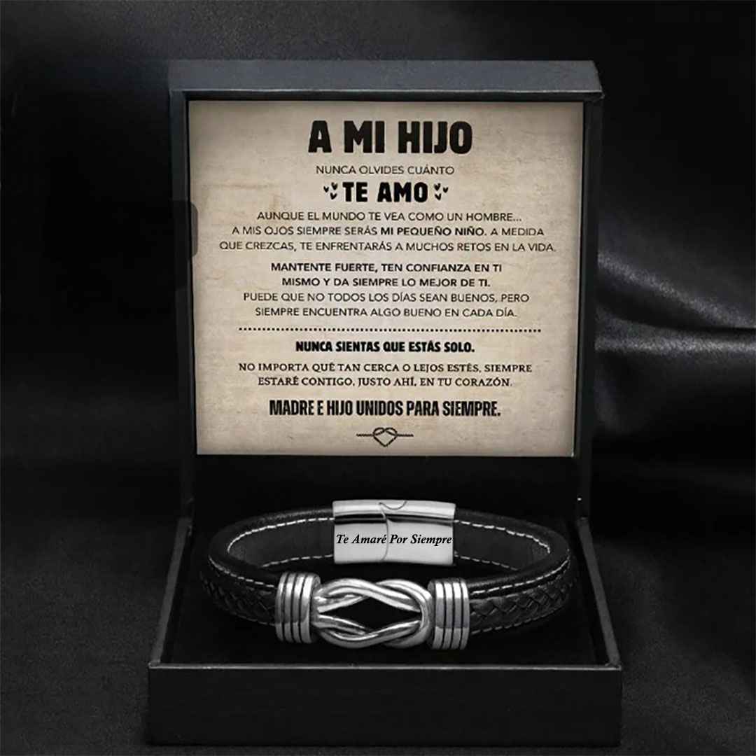 A MI HIJO | UNIDOS PARA SIEMPRE | PULSERA DE CUERO