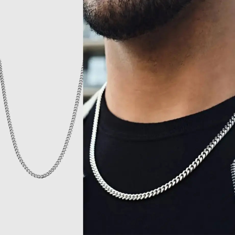 Collar Cuban Style® Plateado para mi Padre (con carta dedicada a escoger)