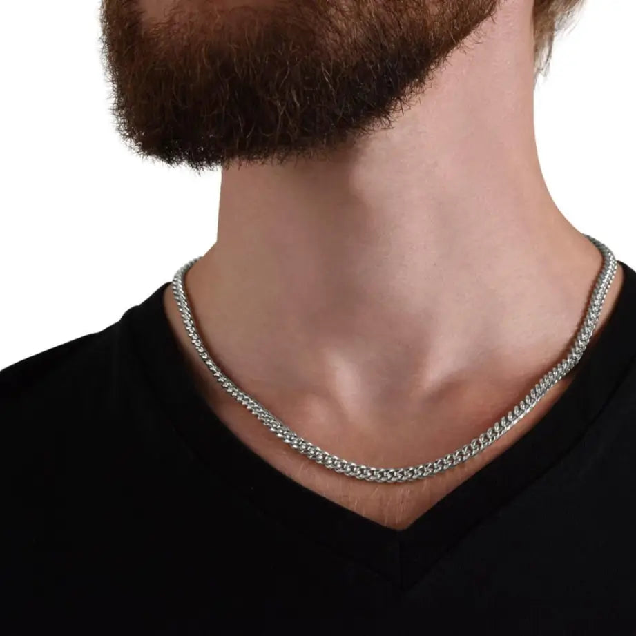 Collar Cuban Style® Plateado para mi Padre (con carta dedicada a escoger)