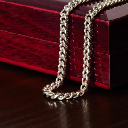 Collar Cuban Style® Plateado para mi Padre (con carta dedicada a escoger)