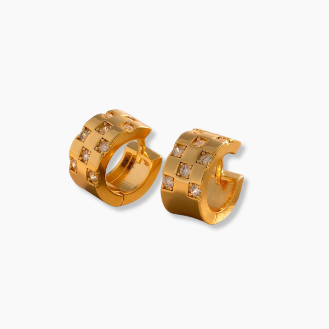 Pendientes Pavé Checkered