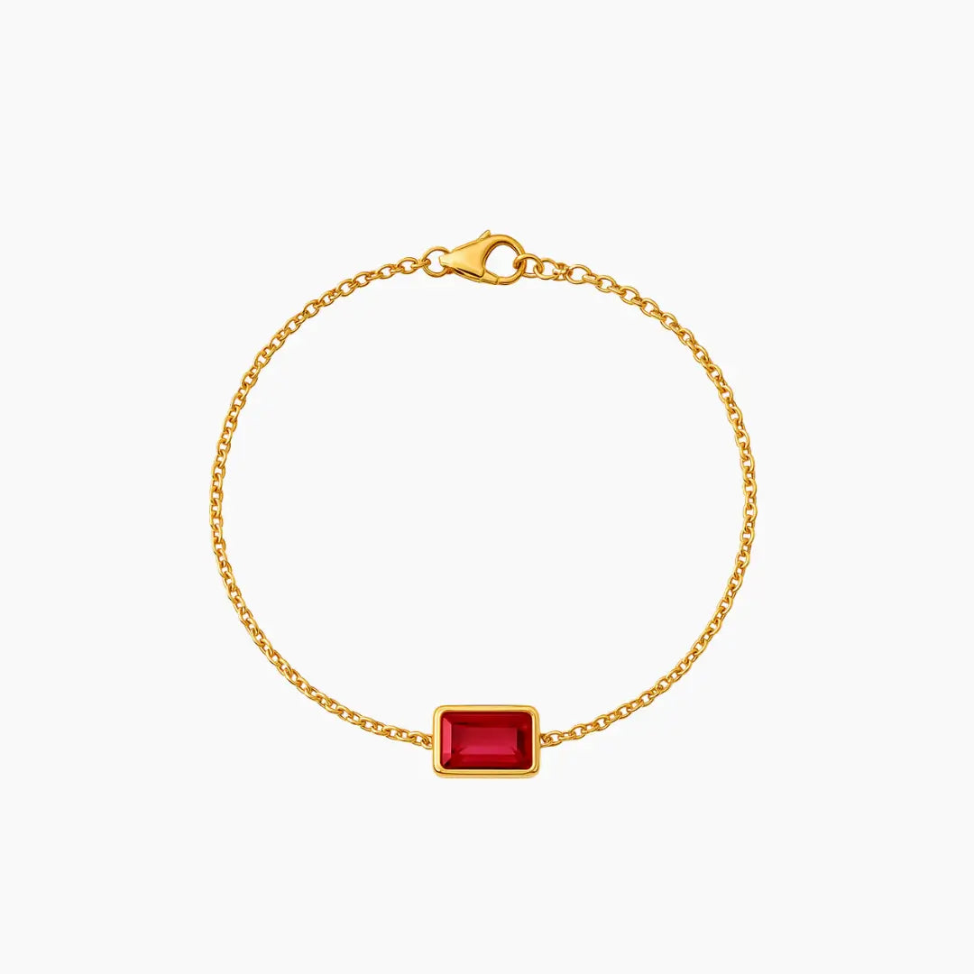 Pulsera Dainty Baguette Birthstone