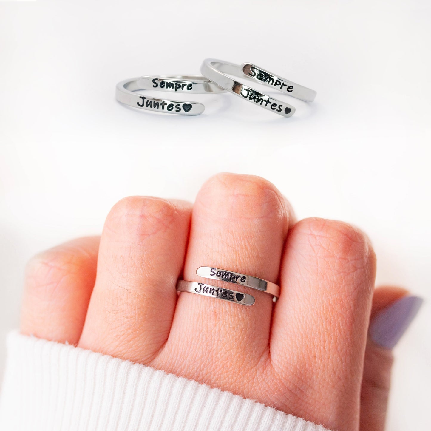 2 Anillos "Sempre juntes" (Catalán/Valenciano)