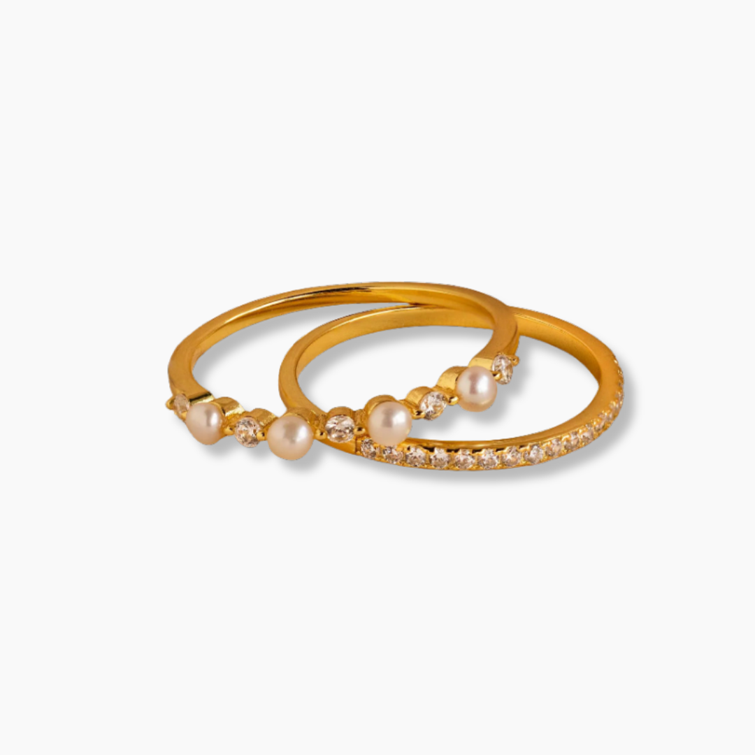 Set de Anillos Pavé Pearl