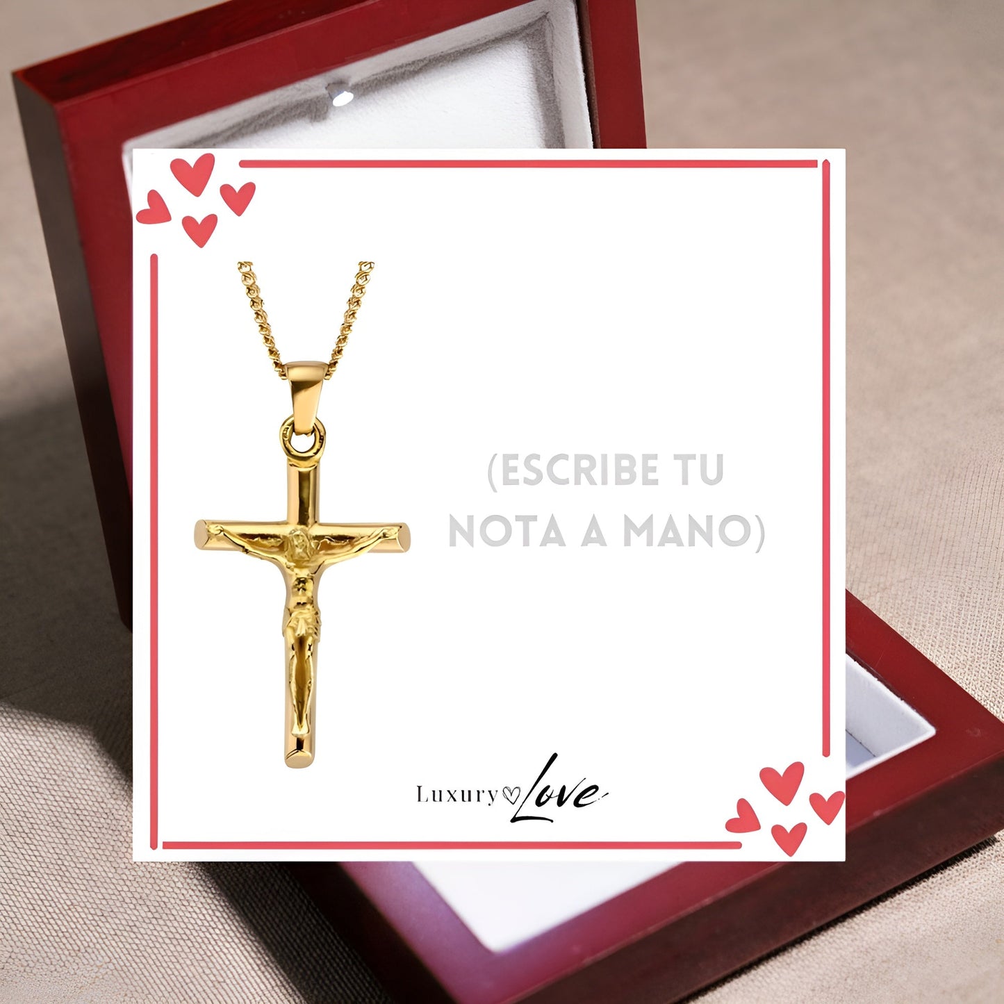 Collar Cruz® para mi Hombre (con carta dedicada y Caja con Luz)