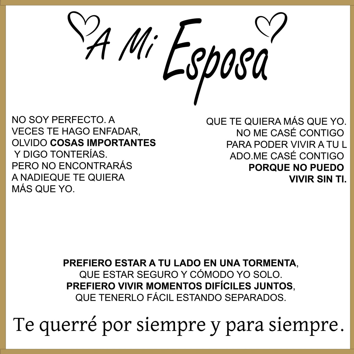 "A MI ESPOSA" COLLAR CORAZÓN PARA SIEMPRE EN PLATA PURA