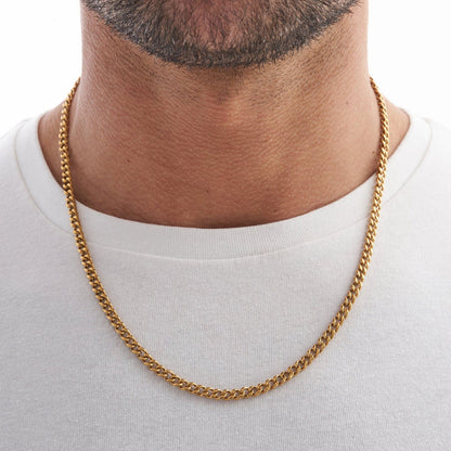 Collar Cuban Style® Dorado para mi Hombre (con carta dedicada y Caja con Luz)