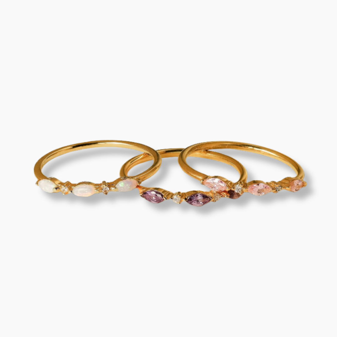 Anillo Triple Marquise Birthstone