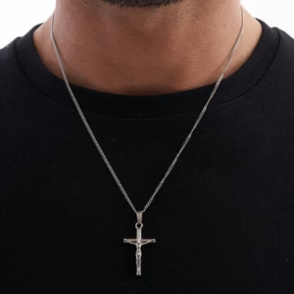 Collar Cruz® - Para mi Hijo (con nota dedicada y caja de madera con luz)