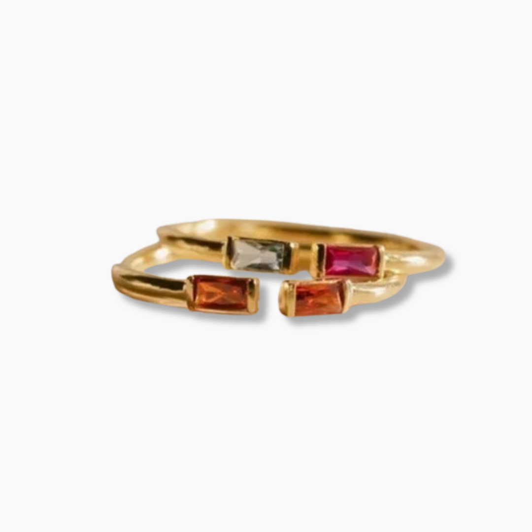 Anillo Duo Baguette Birthstone