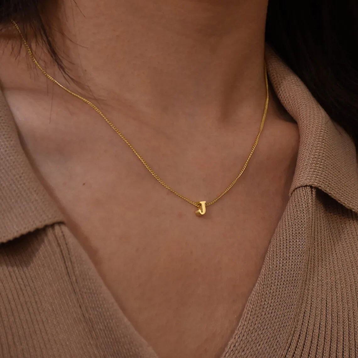 Collar Bubble con Charm de Inicial