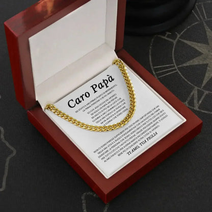 COLLAR CUBAN STYLE  DORADO PARA MI PADRE (CON CARTA DEDICADA )