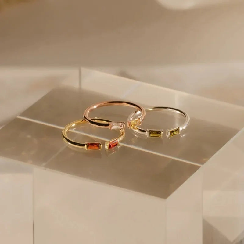 Anillo Duo Baguette Birthstone