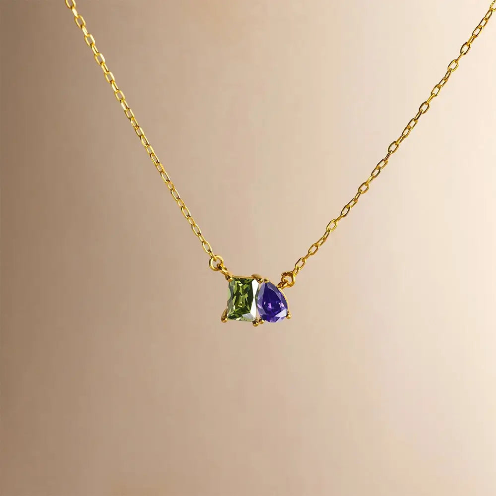 Collar Toi et Moi Birthstone
