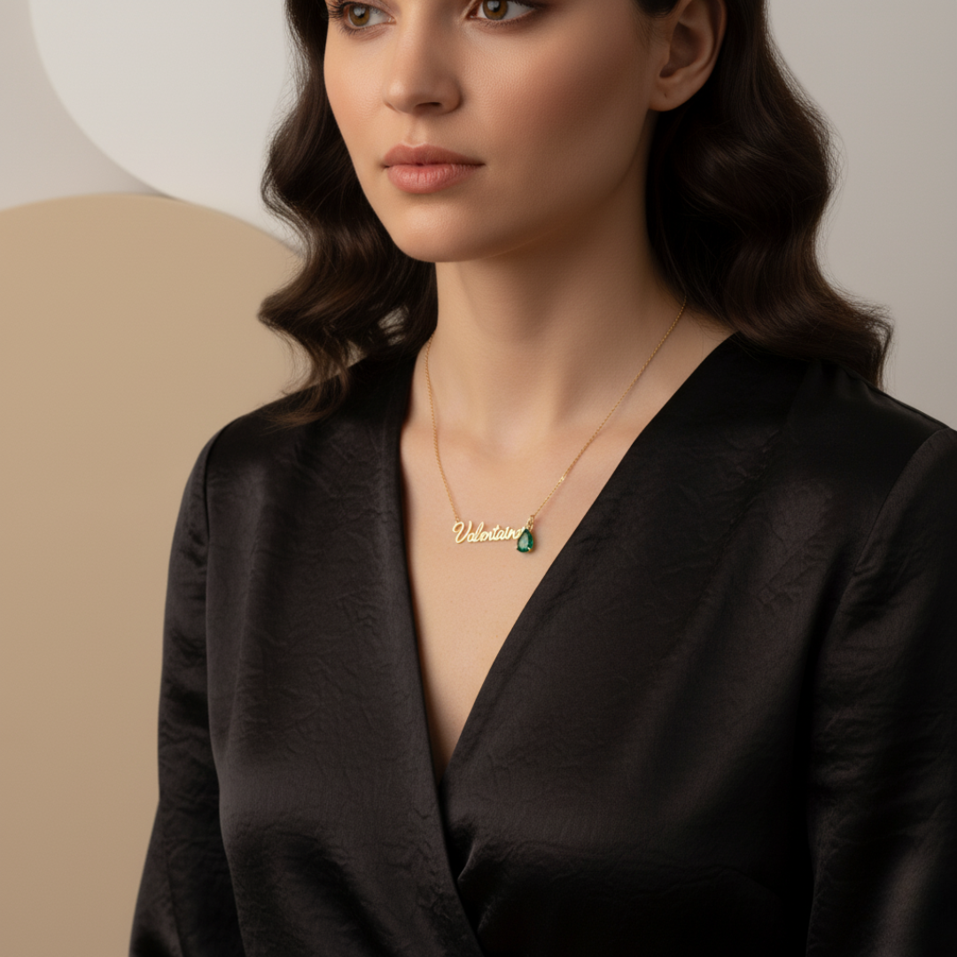 Collar con Nombre Signature & Birthstone