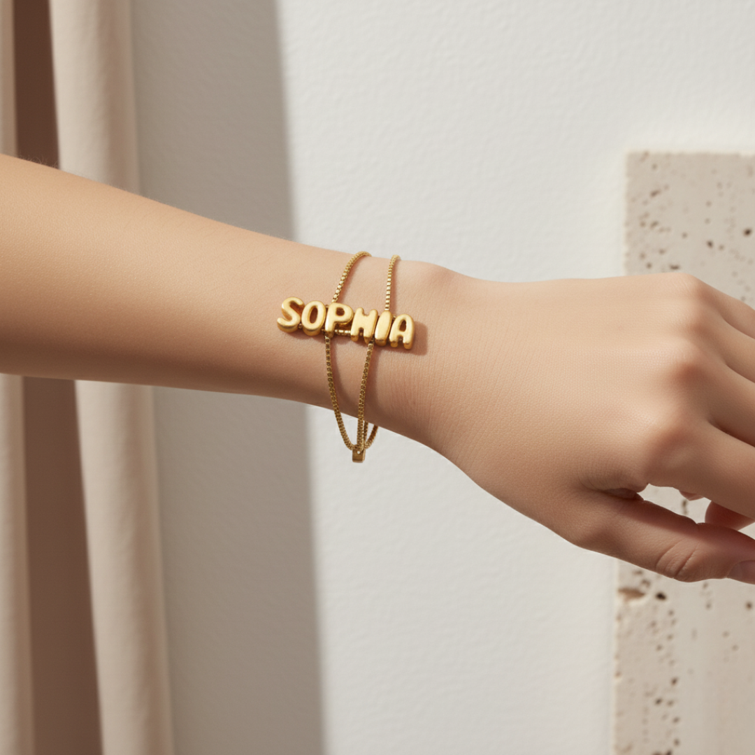 Pulsera Nombre Bubble Style