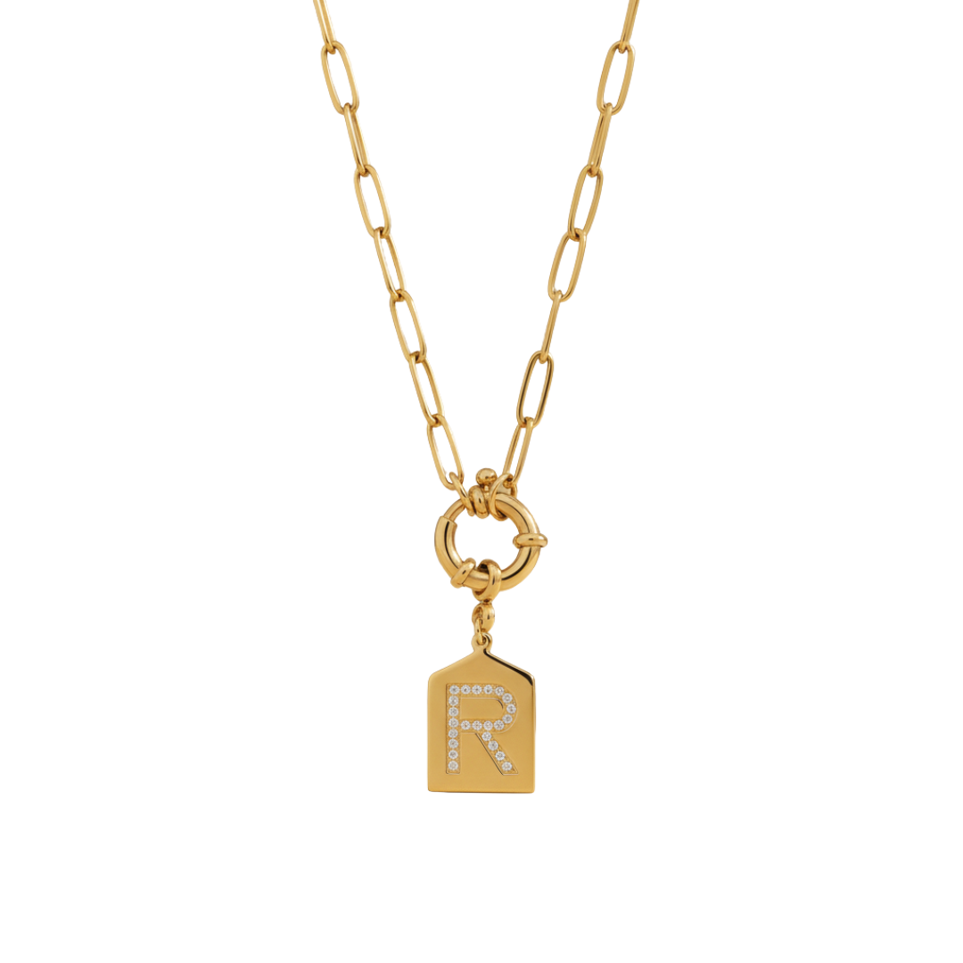 Collar Pavé con Inicial Colgante