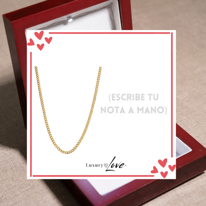 Collar Cuban Style® Dorado para mi Hijo (con carta dedicada y Caja con Luz)