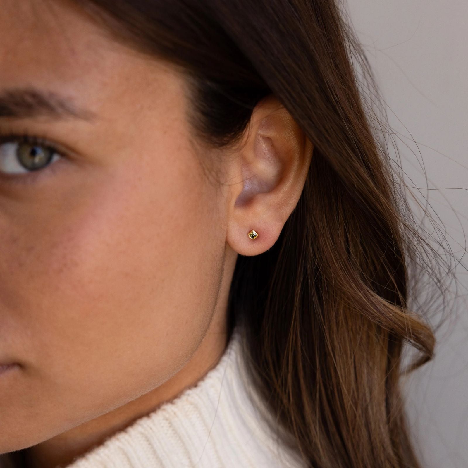 Pendientes Flatback Square Birthstone