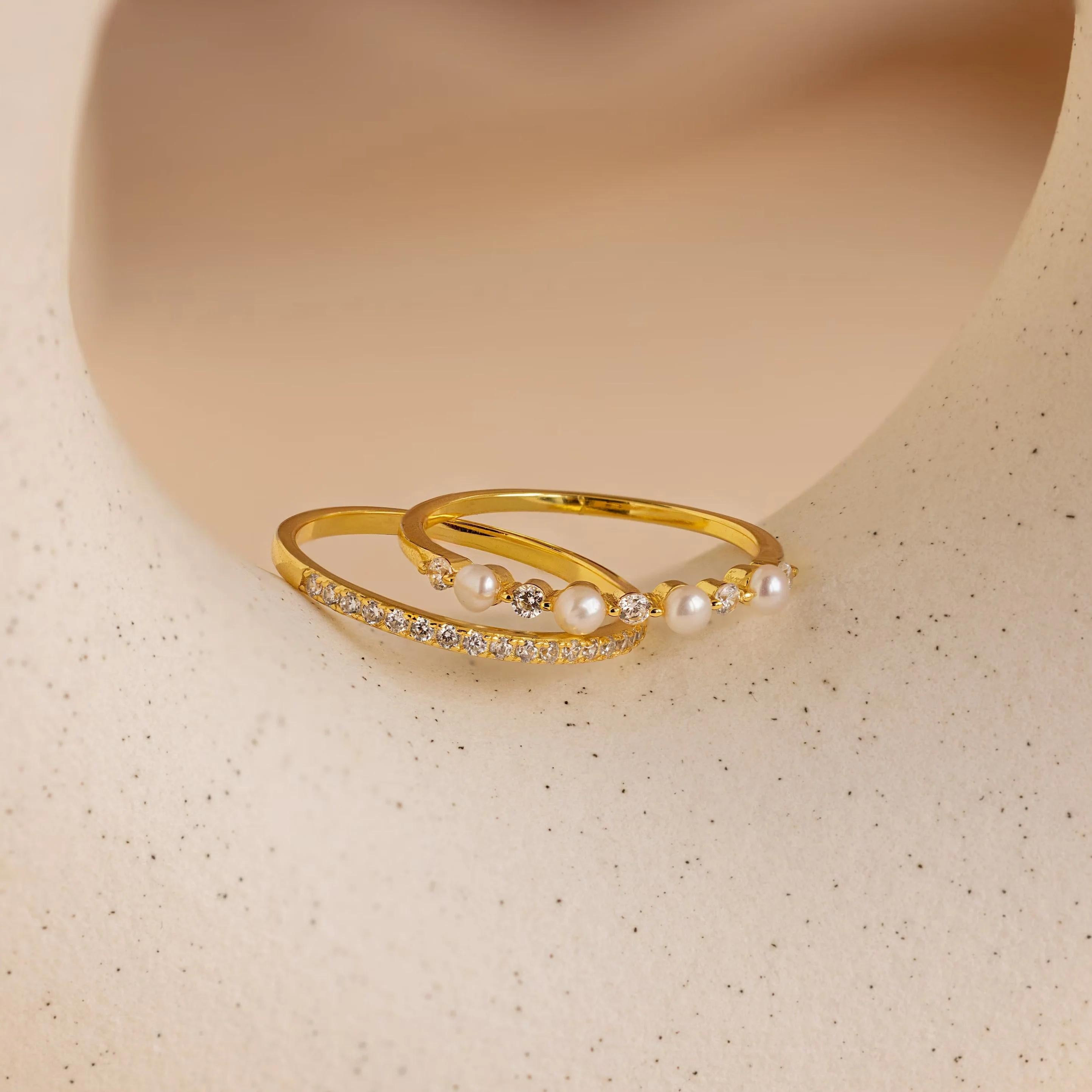 Set de Anillos Pavé Pearl