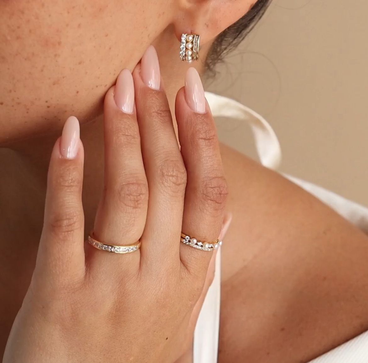 Set de Anillos Pavé Pearl