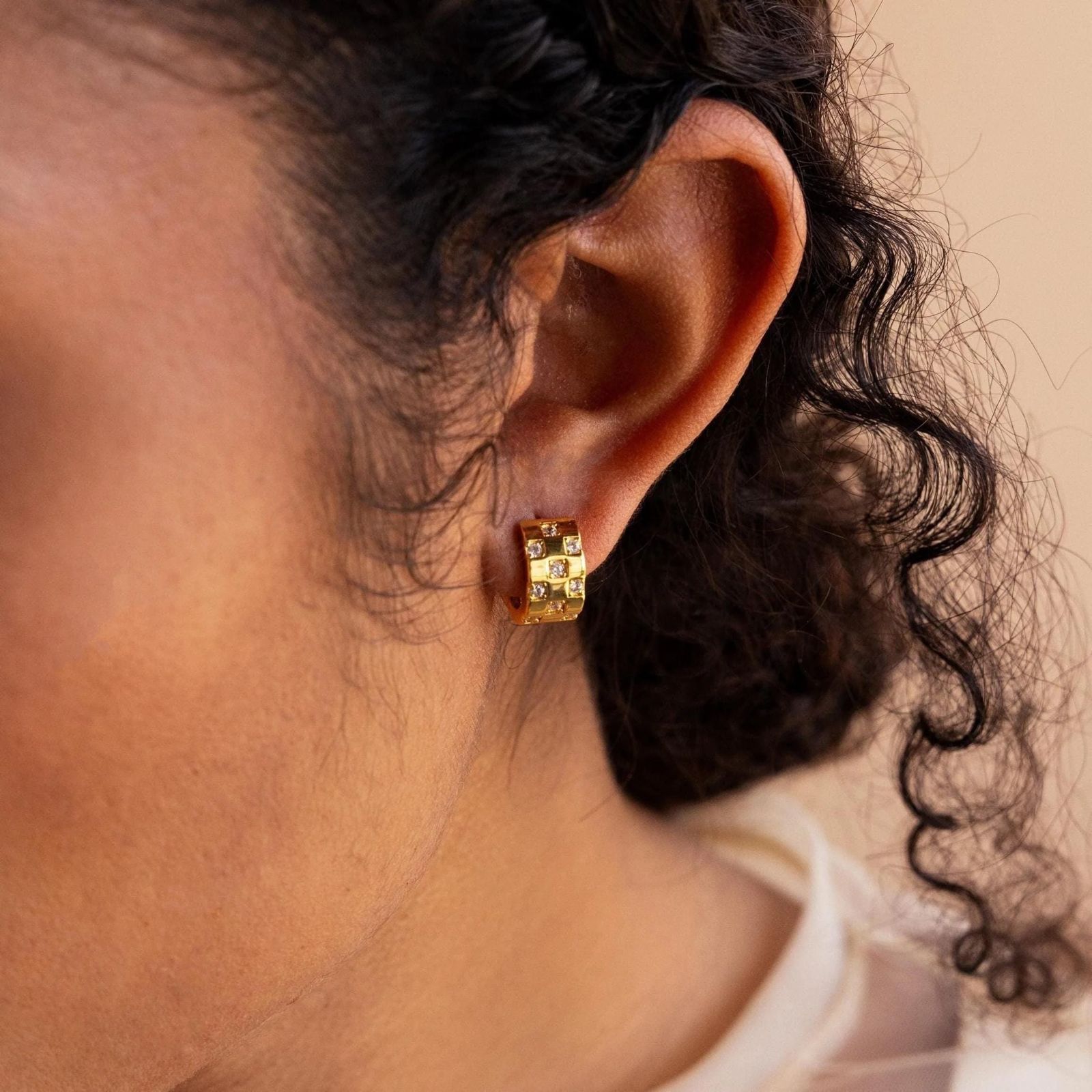Pendientes Pavé Checkered