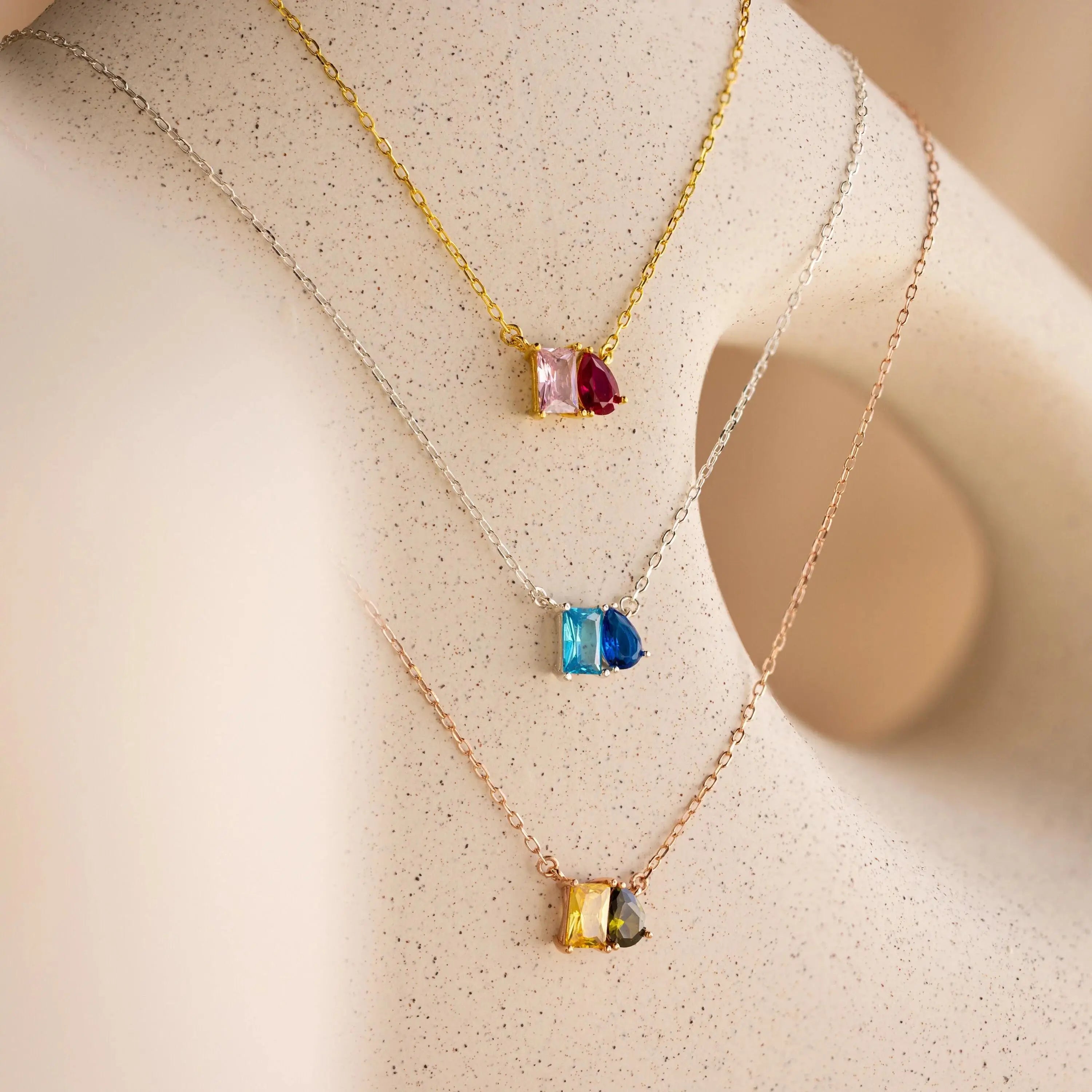Collar Toi et Moi Birthstone