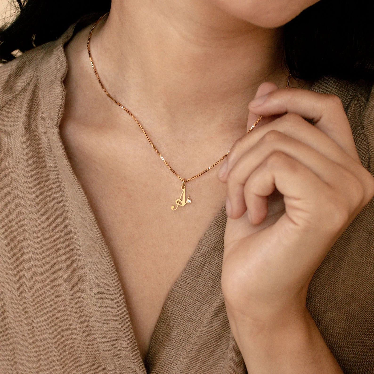 Collar Initial Birthstone