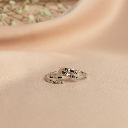 2 Anillos "Sempre juntes" (Catalán/Valenciano)