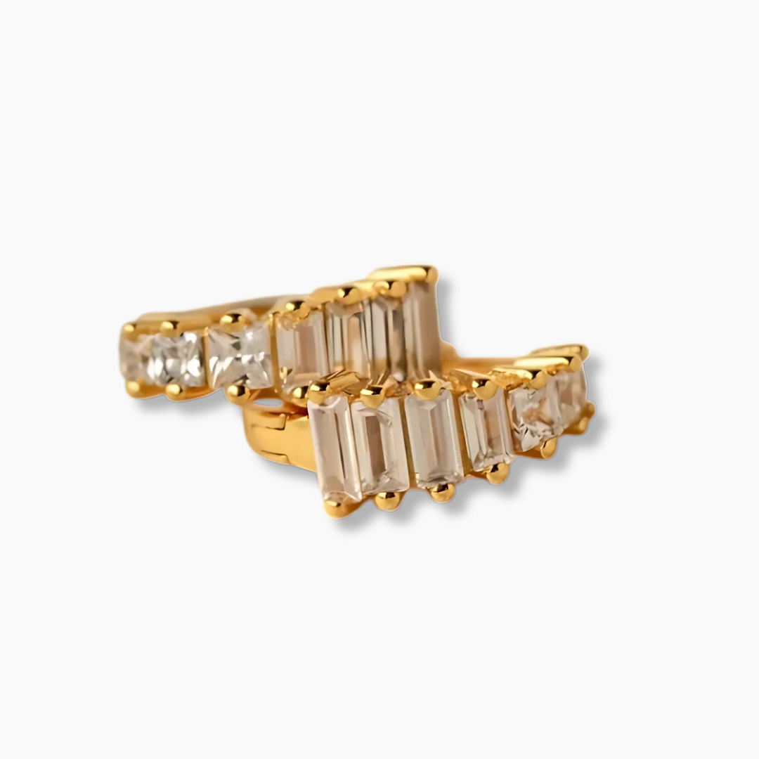 Pendientes Huggies Art Deco en Oro