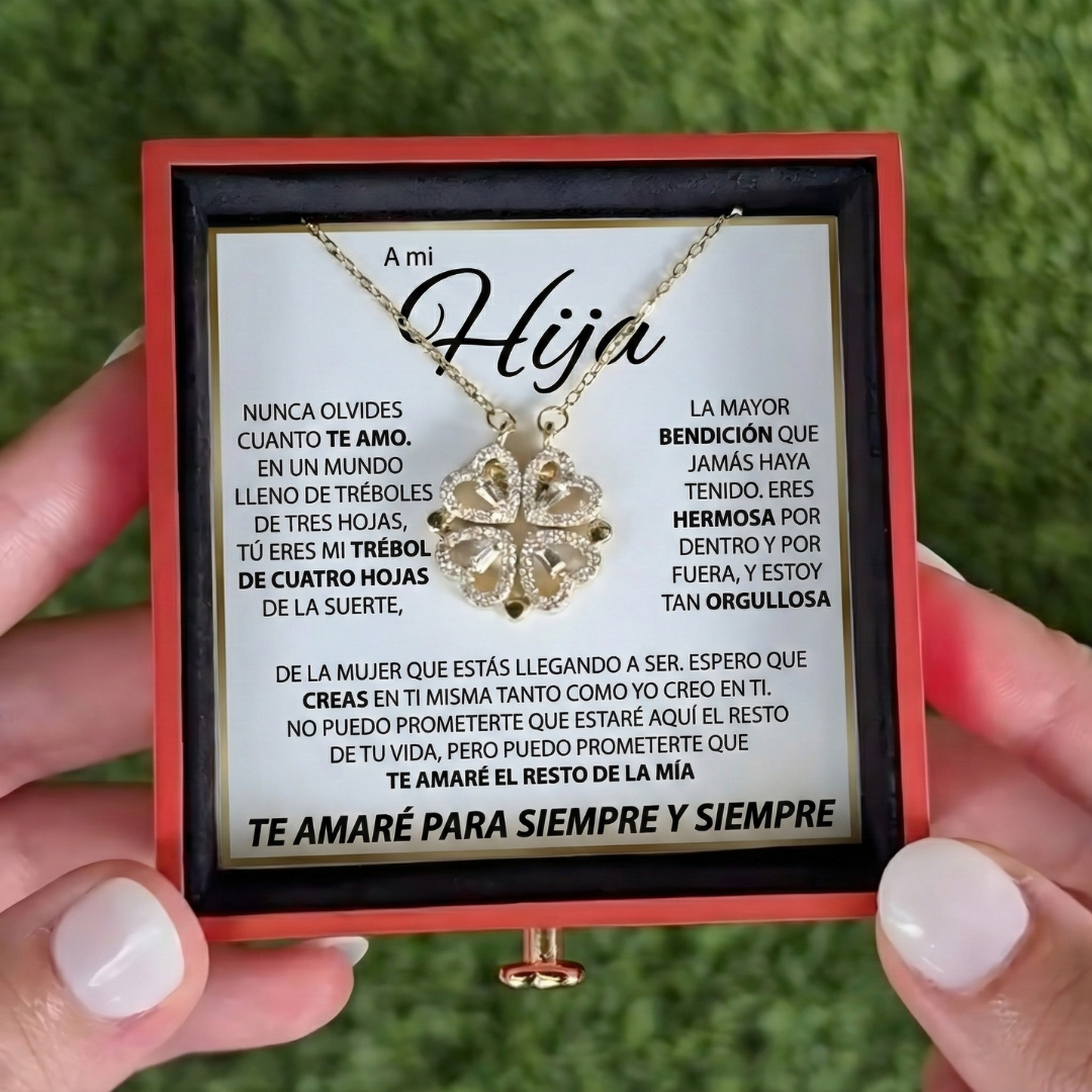 CAJA ESPECIAL CON ROSA ETERNA Y MENSAJE "A MI HIJA"