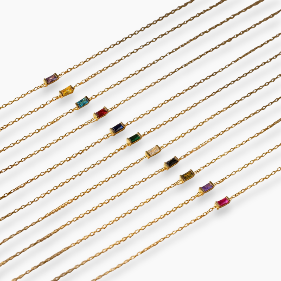 Pulsera Dainty Baguette Birthstone