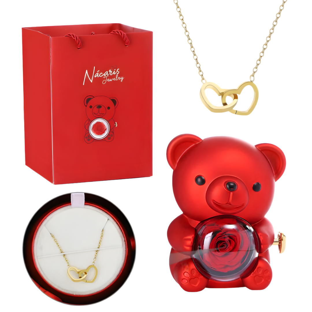 OSO ETERNAL ROSE CON COLLAR GRABADO